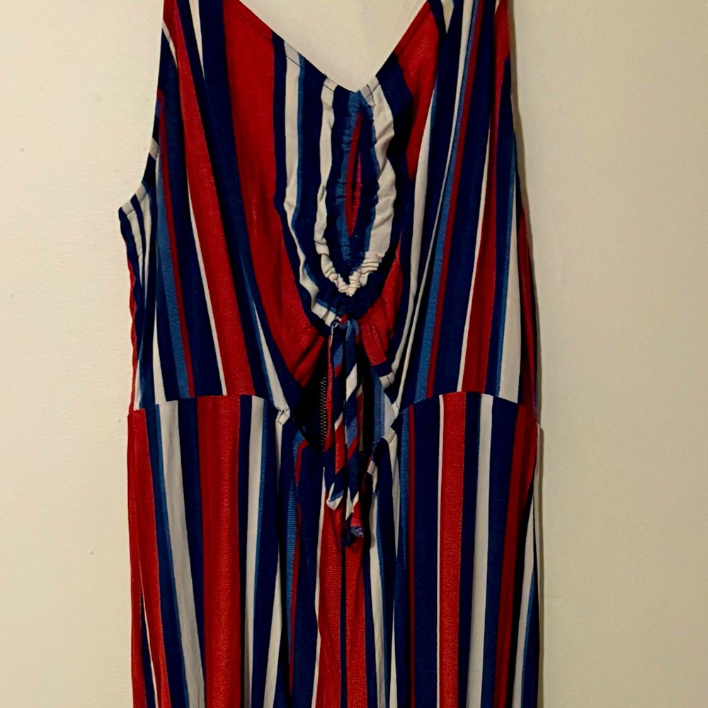Striped Red and Blue Jumpsuit